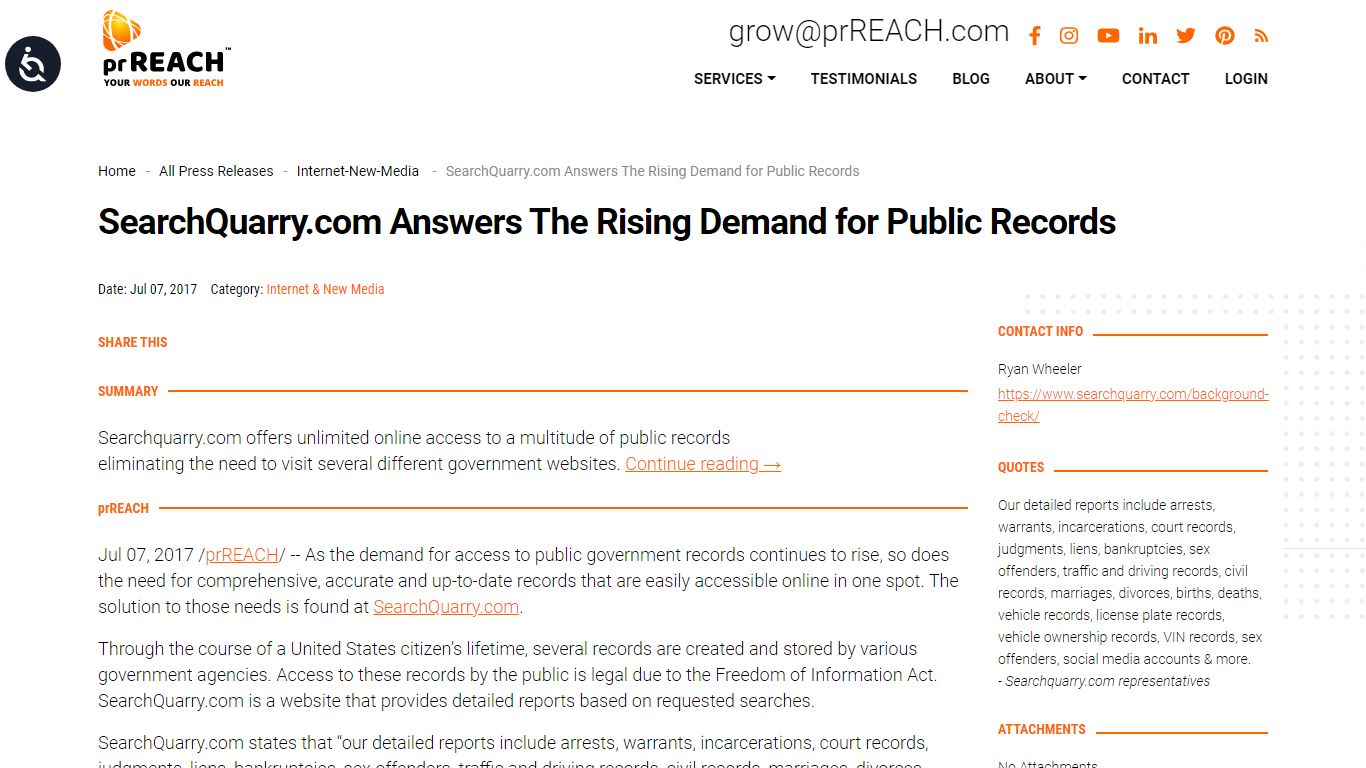 SearchQuarry.com Answers The Rising Demand for Public Records