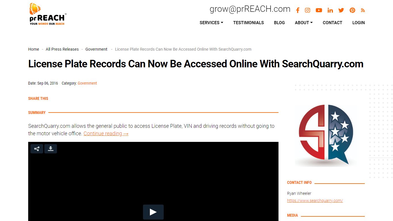 License Plate Records Can Now Be Accessed Online With ... - prREACH